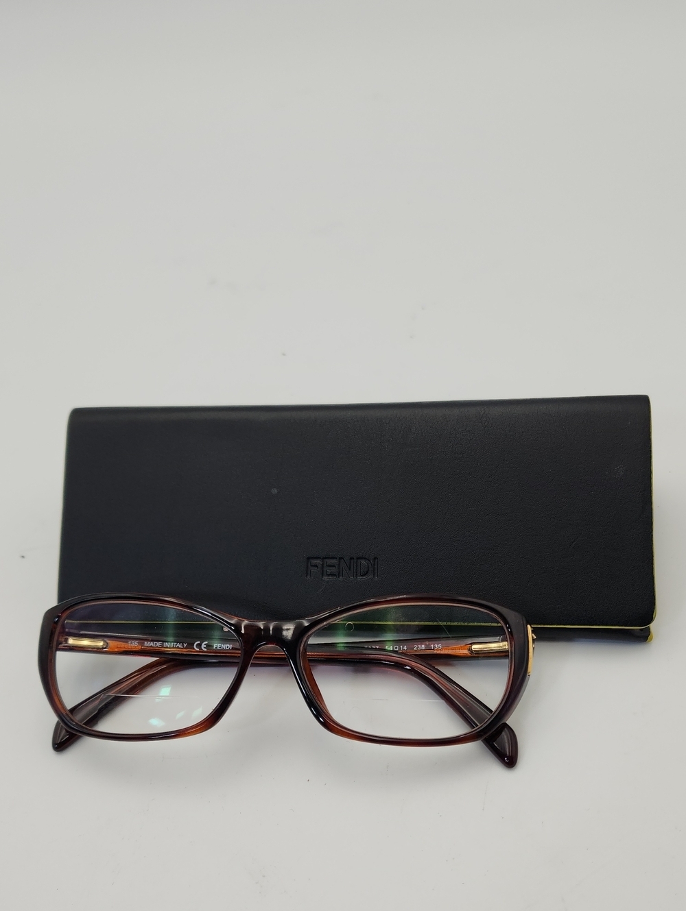Fendi F977 238 Eyeglasses Frames | Tortoise Brown & Gold Logo | 54-14-135 Italy - Picture 2 of 13